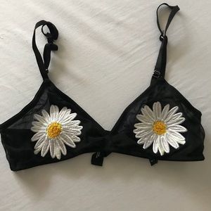 UO Mesh daisy black bralette